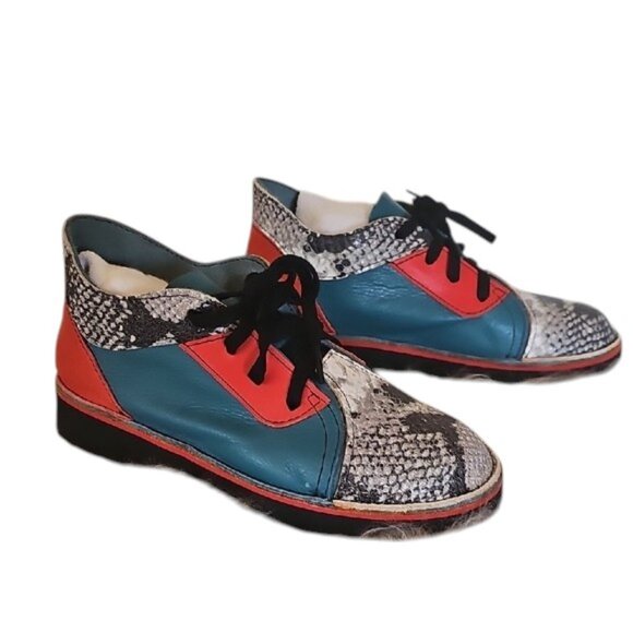 NWoT  Soletech hand painted leather lace up oxford shoes Men size 7 women 8.5 main image 7